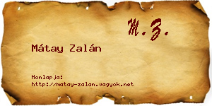 Mátay Zalán névjegykártya