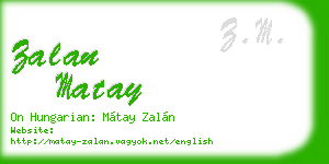 zalan matay business card