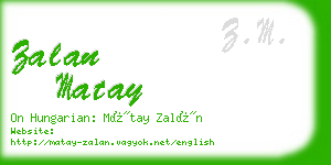 zalan matay business card